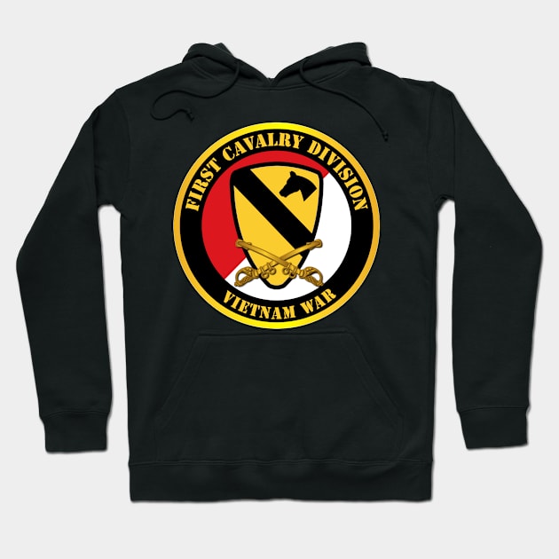 1st Cavalry Div - Red White - Vietnam War Hoodie by twix123844